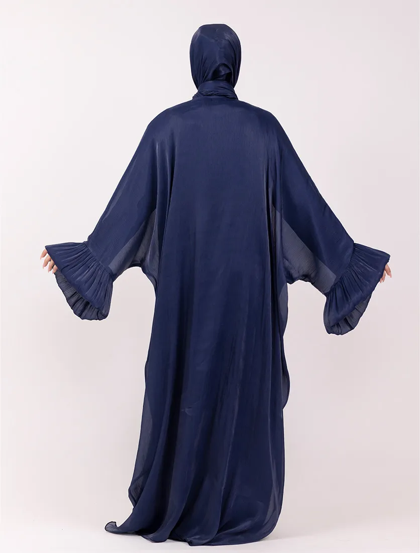 Navy Open Organza Kaftan Set